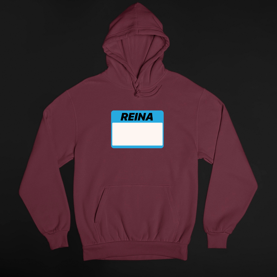 Image of REINA PRONOUN HOODIE MAROON