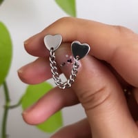 Image 1 of DOUBLE HEART CHAIN EARRING 