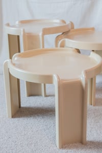 Image 2 of Complete set Cream Kartell nesting table by Giotto Stoppino (Pick up only)