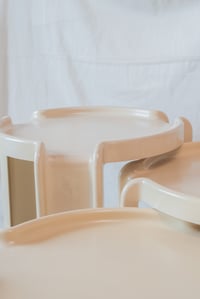 Image 3 of Complete set Cream Kartell nesting table by Giotto Stoppino (Pick up only)