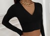 Rib-Knit Crop Tee | Black