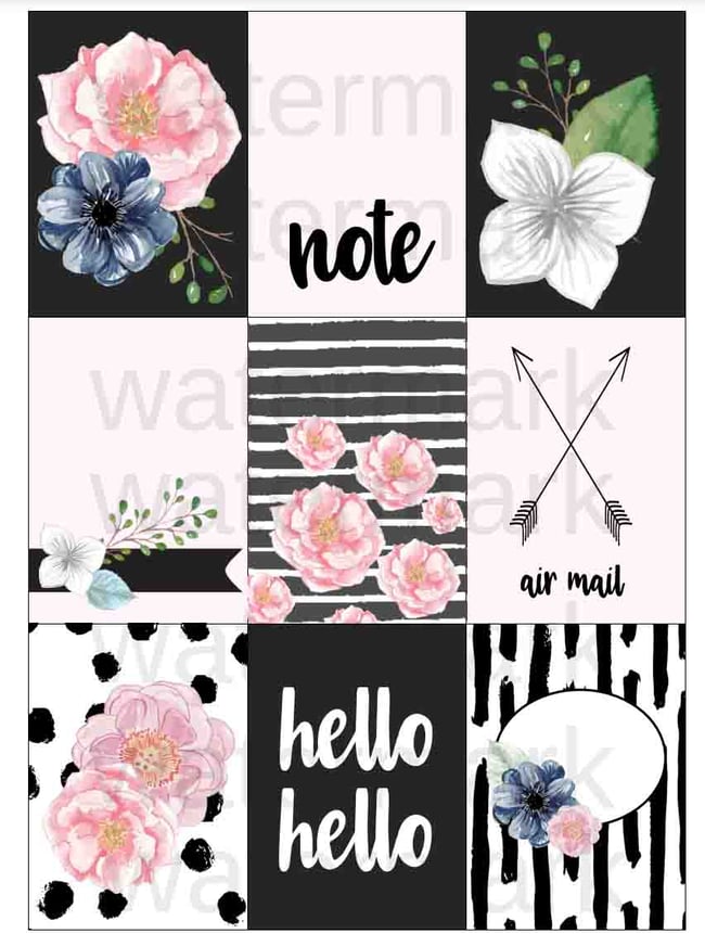 Midnight Blooms Pocket Letter® Printable