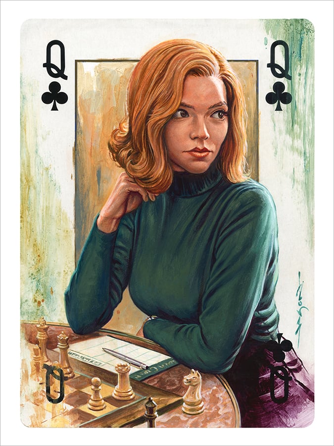 "Face Cards: The Queen’s Gambit" - 9" x 12"  REGULAR limited edition gicleé