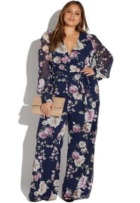 Floral Chiffon Jumpsuit with belt