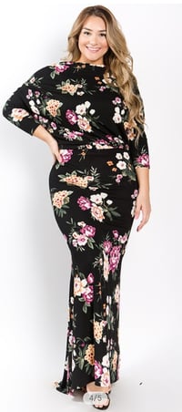 Image 1 of Floral Black maxi dress