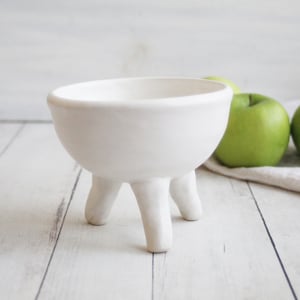 Image of Quirky Tripod Planter in Modern Matte White Glaze, Ceramic Pottery Flower Pot, Made in USA - 4