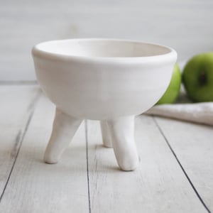 Image of Quirky Tripod Planter in Modern Matte White Glaze, Ceramic Pottery Flower Pot, Made in USA - 4
