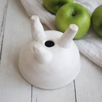 Image 5 of Quirky Tripod Planter in Modern Matte White Glaze, Ceramic Pottery Flower Pot, Made in USA - 4