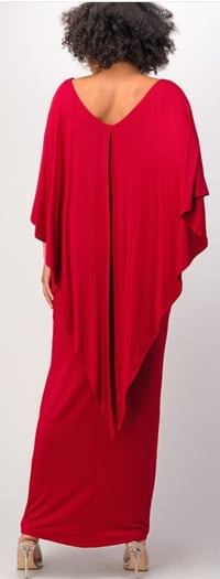 Image 3 of Red cape dress with pockets 