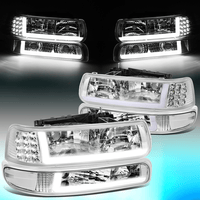 Image 1 of 99-02 SILVERADO NEW STYLE CLEAR HEADLIGHTS