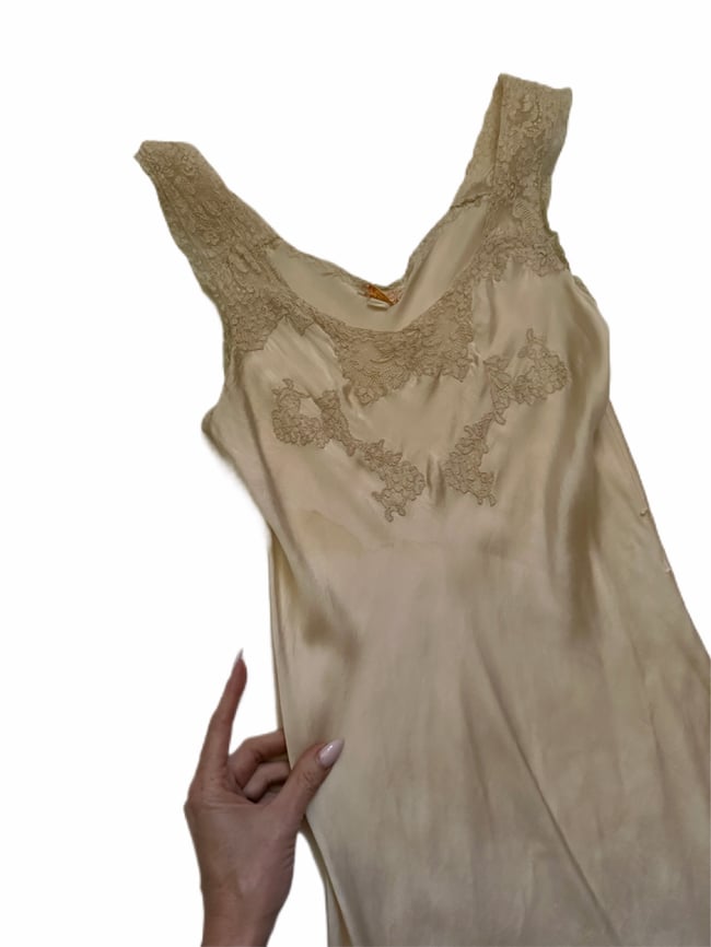 1920s 30s silk and lace slip dress gown lingerie