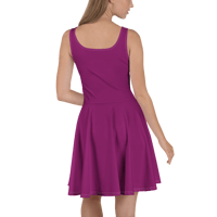 Image 3 of Skater Dress (quarter floral with EggPlant)