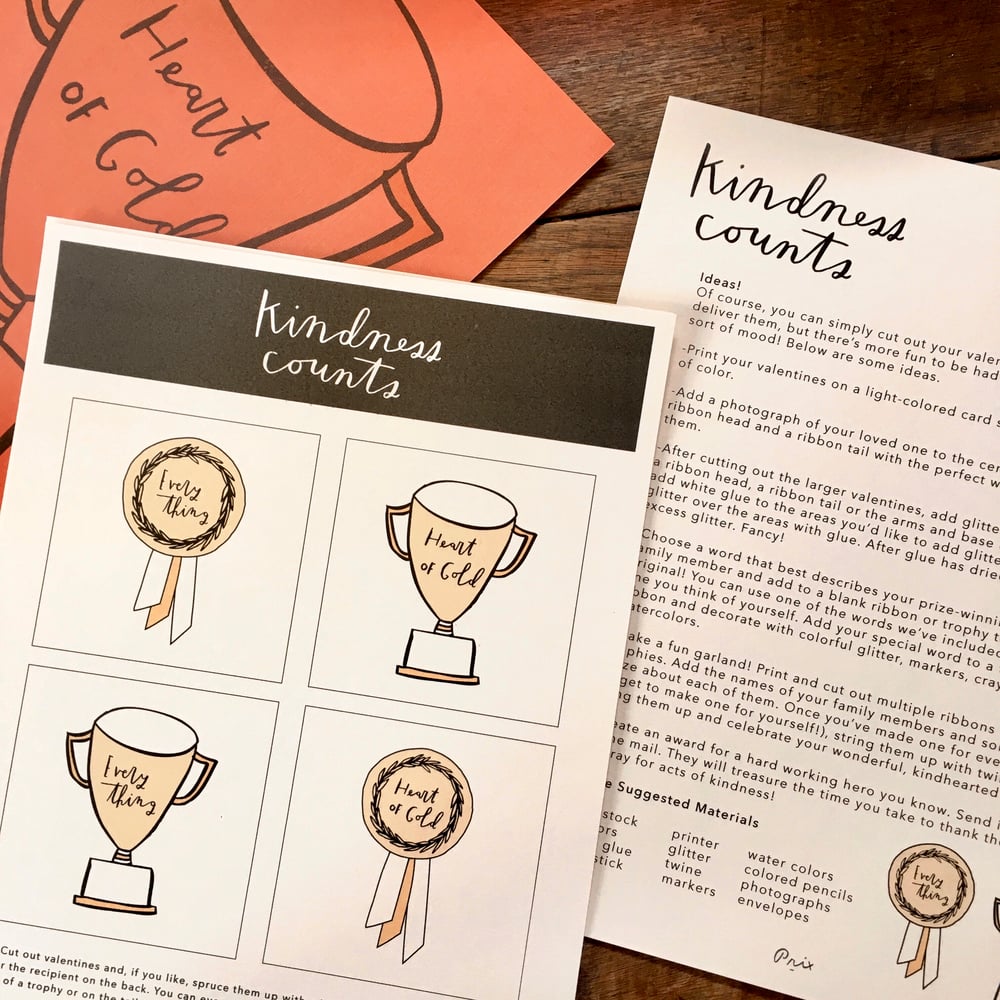 Image of Kindness Counts printable prize-winning kit