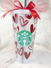 Starbucks Tumbler - "Bold Red Hearts" 