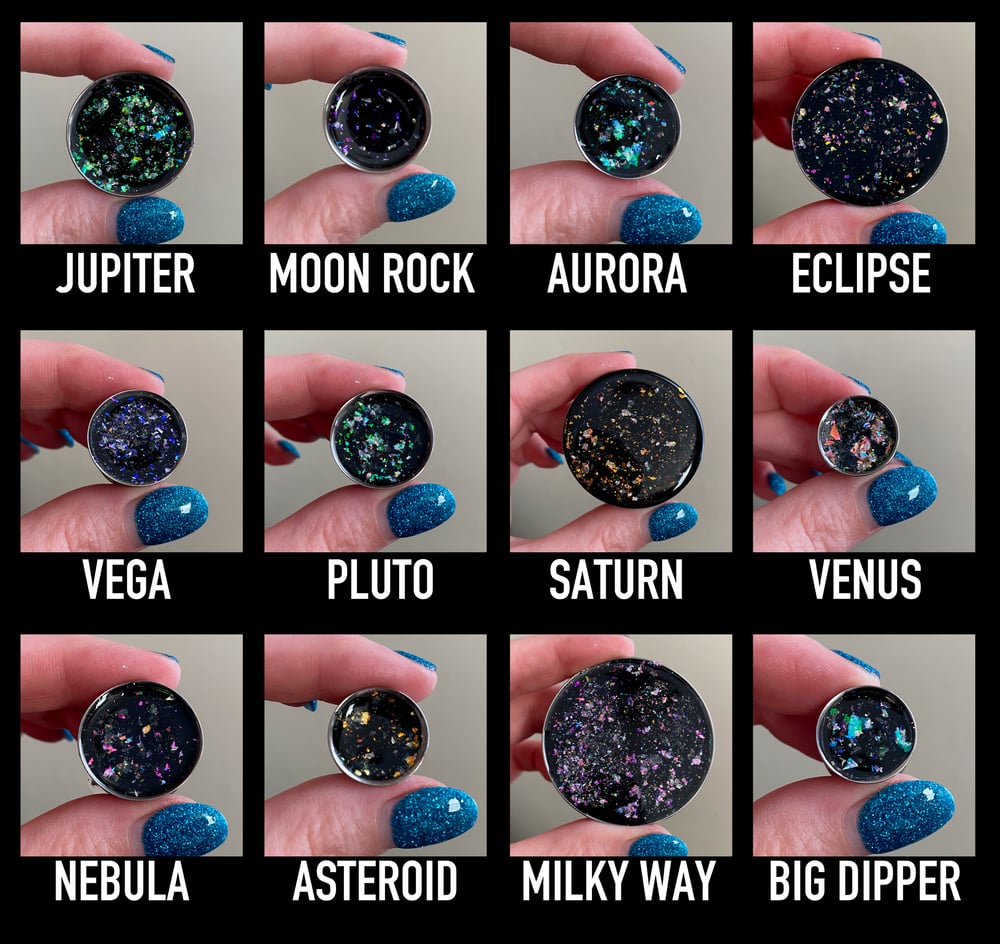 Image of Galaxy Holographic Flake Plugs (sizes 2g-2")