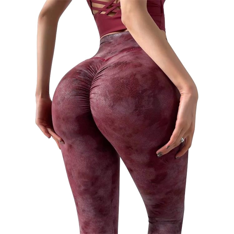 Image of SCRUNCH BOOTY TIE DYE MAROON