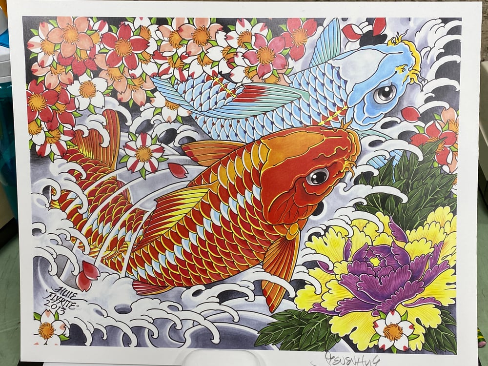 Image of Steven Huie - koi fish print Archival Giclee