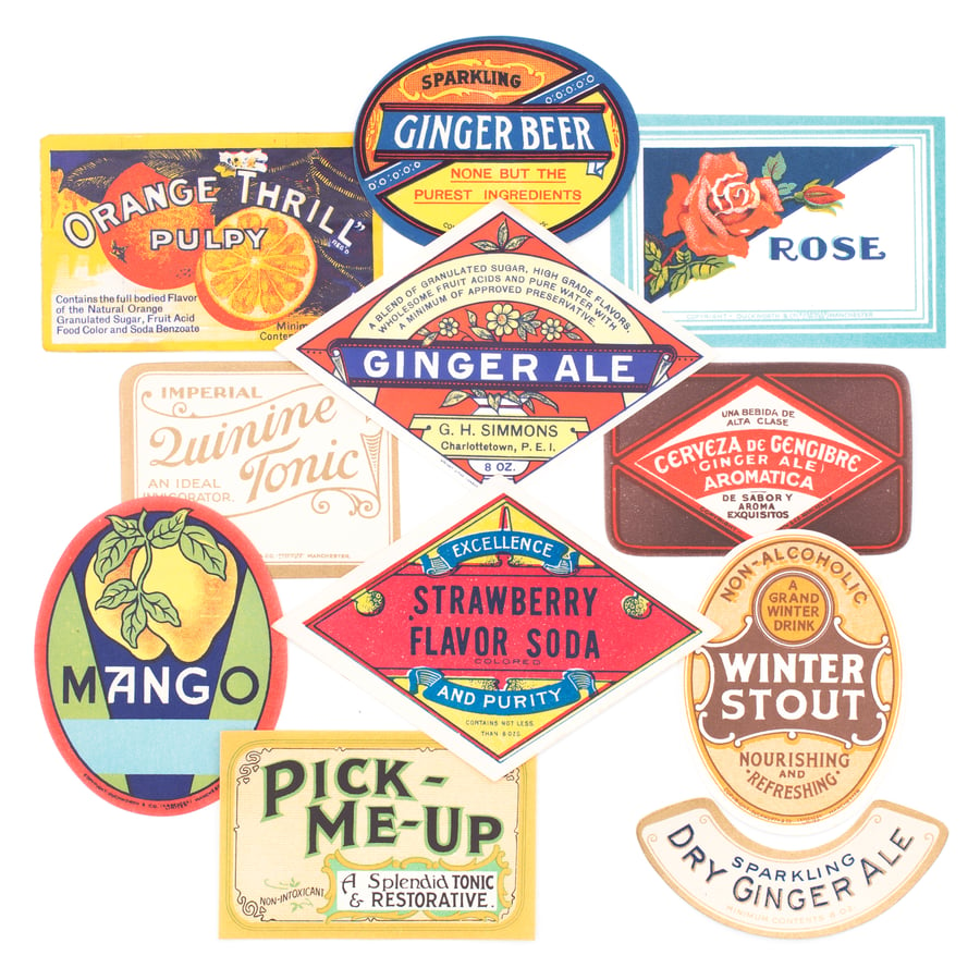 Image of Antique Beverage Labels - Set No. 3