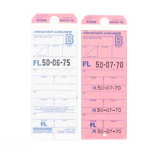Image of Pink & Blue Baggage Tags - Set of 4