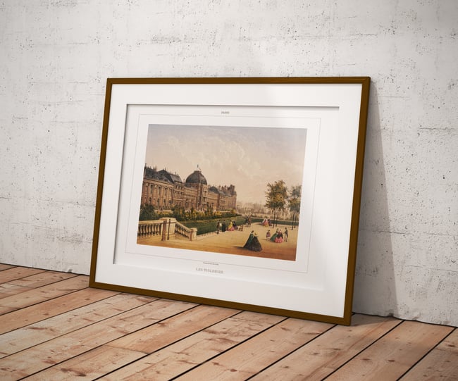 Paris - Les Tuileries | 1870 | France History | illustrations | Vintage Print