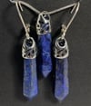 Lapis Lazuli Point Necklace / Earrings Set