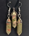 Unakite Hexagonal Point Necklace / Earrings Set