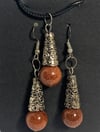 Goldstone Spherical Necklace / Earrings Set