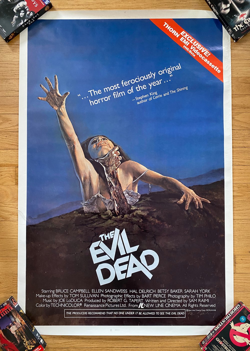 1981 EVIL DEAD Original Thorn/EMI Video Promotional Movie Poster