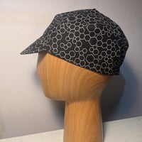Image 1 of Cotton cycling cap - black white honeycomb