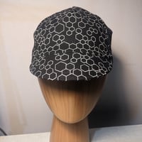 Image 2 of Cotton cycling cap - black white honeycomb