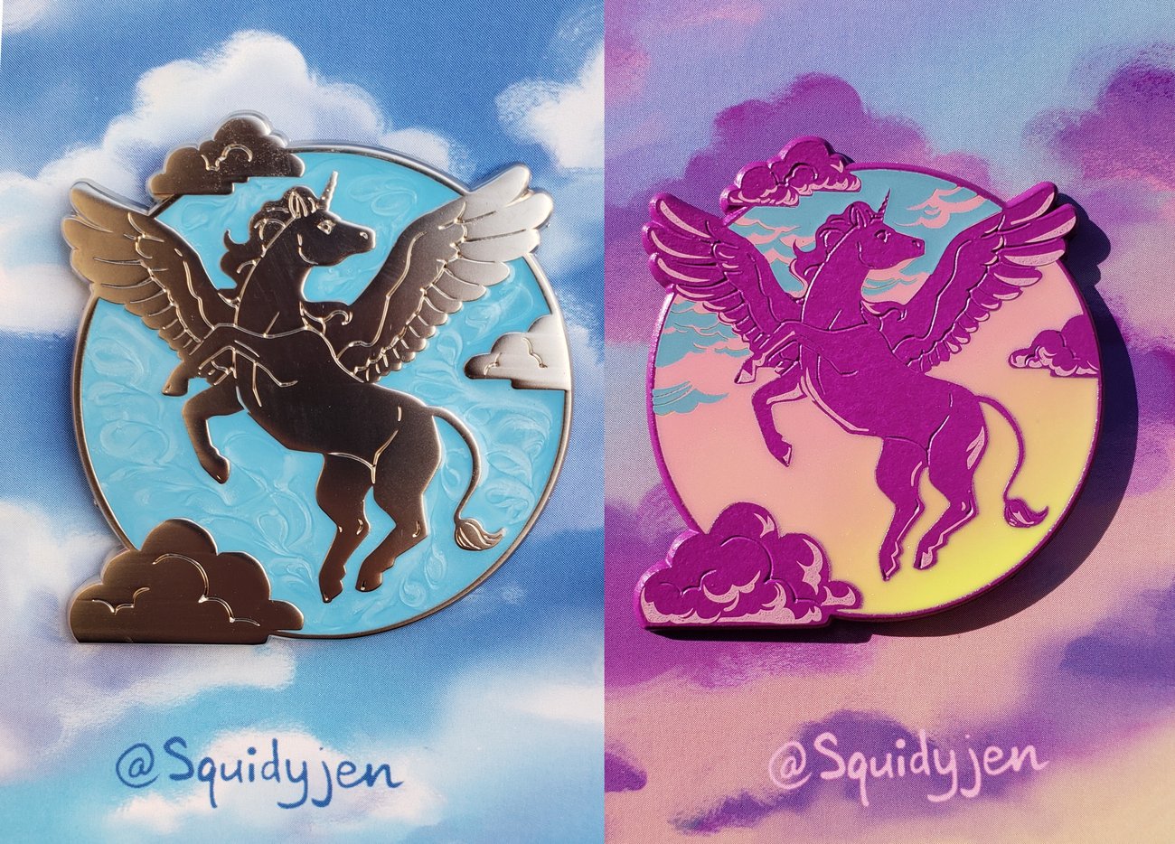 Alicorn/Pegasus Enamel Pin Squidyjen