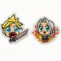 Image 1 of Cloud and Sephiroth FF7 Glitter Sticker Set