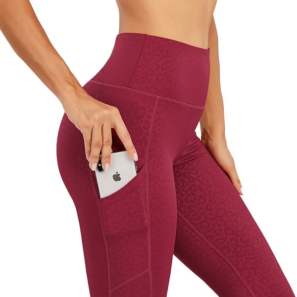 Image of CHEETAH PRINT LEGGINGS MAROON 