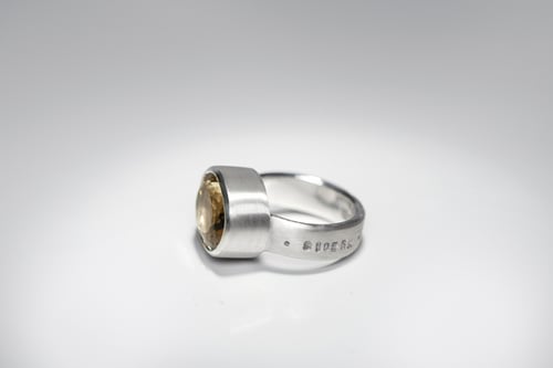 Image of "Stars are brightening..." silver ring with citrine · SIDERA CAELUM LAQUEANTIA ·