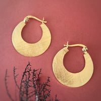 Image 2 of Gold Flat Hoops