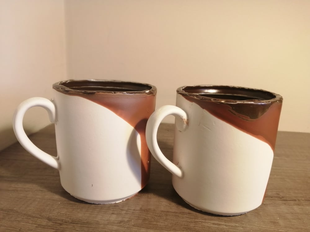 Terracotta dipped mugs