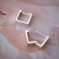 Image 1 of Silver Square Earrings