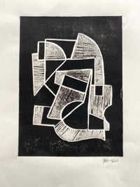 Image 2 of Jeremy Annear 'Cascade (Black and White)' Monoprint 2021 A4 