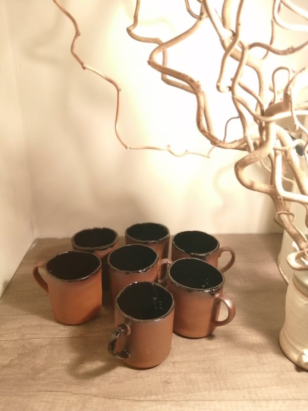 Terracotta wabi-sabi coffee mugs