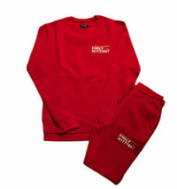 Premium Family Matters Crewneck Sweatsuit - Red