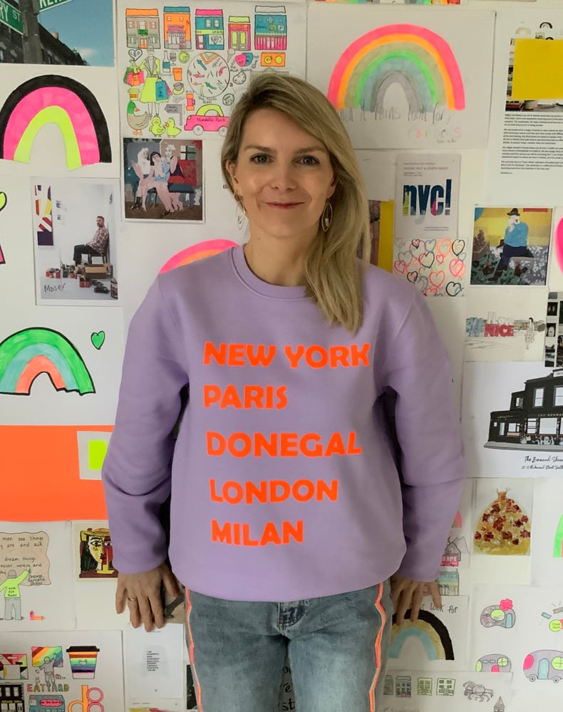 Image of Donegal Lavender Slogan Sweatshirt