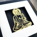 Gold Buddha Papercut Artwork