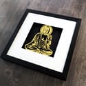 Gold Buddha Papercut Artwork