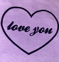 NEW Love You Tee Lilac with Black flock