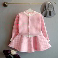 Image 3 of Pink houndstooth knit set 