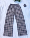 Wide leg tartan trousers