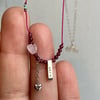 Love with heart thread necklace