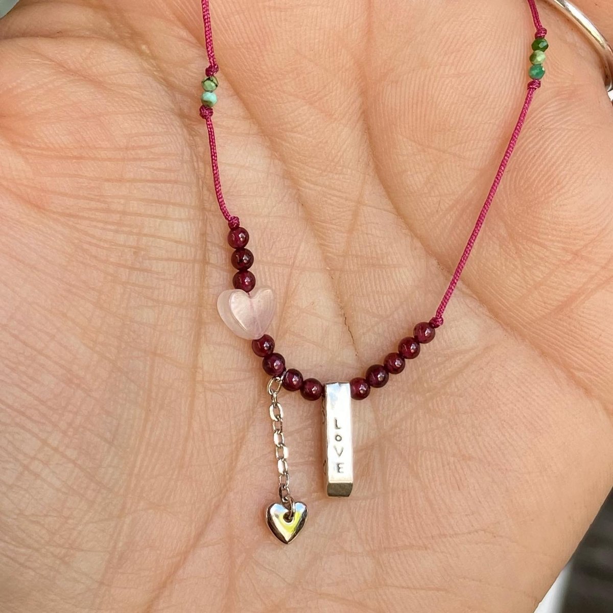 Image of Love with heart thread necklace