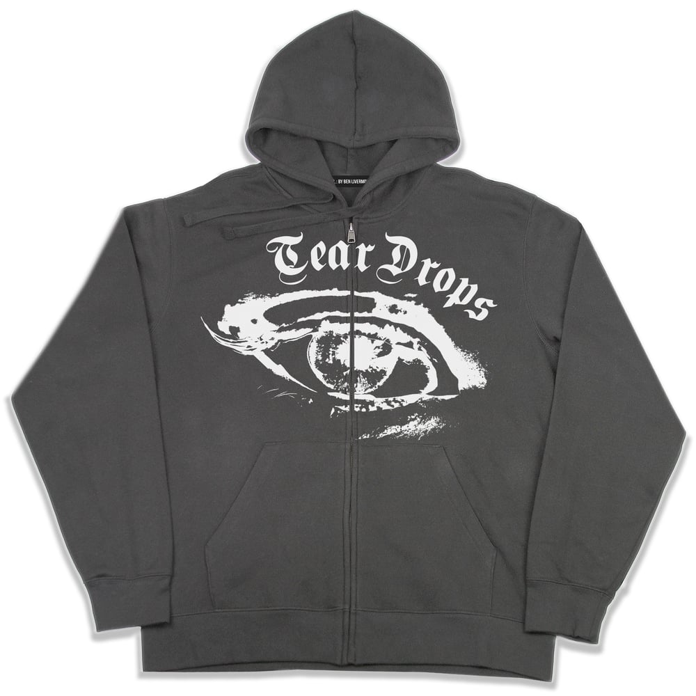 Tear Drops Zip Up Hoodie (Grey) | BBL : BY BEN LIVERMORE