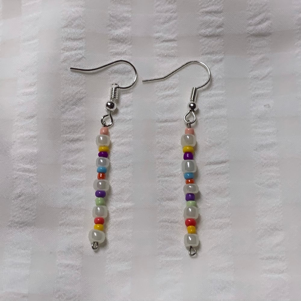 Image of colourful bead earrings